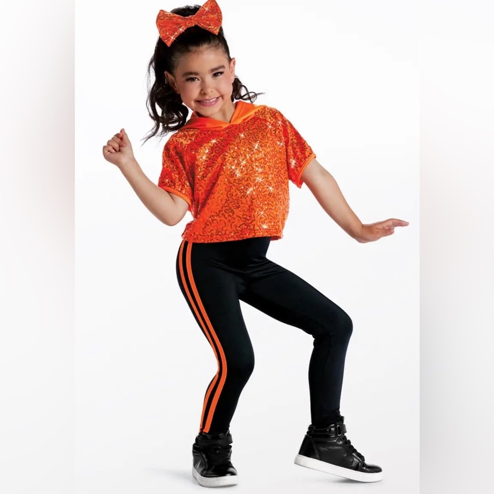 Orange and black kids hip hop costume